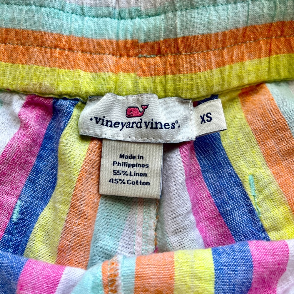 Vineyard Vines Drawstring Multicolored Linen Blen… - image 3